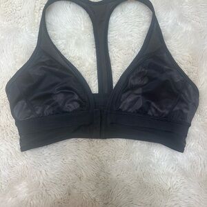 Black Racerback Mesh Sports Bra - Unbranded